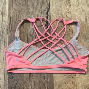 lululemon athletica Coral and Gray Strappy Sports Bra